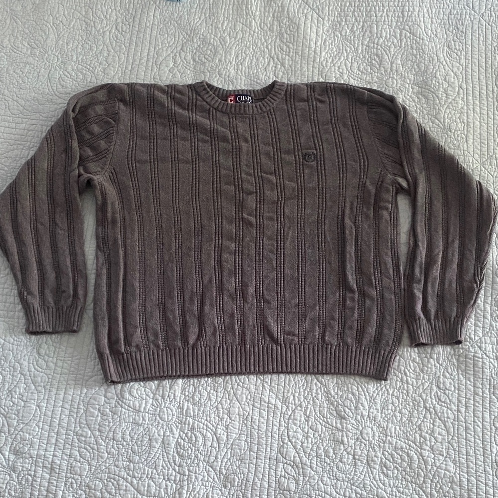 Chaps Crewneck Sweater in Brown